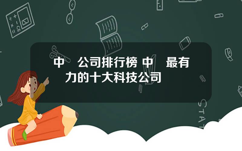 中國公司排行榜 中國最有潛力的十大科技公司